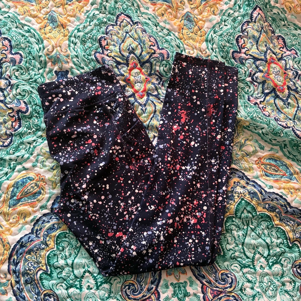 Kids Navy Splatter Print Leggings NWOT